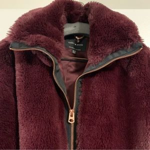 Lucky Brand Merlot Faux Fur Jacket
